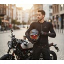 Motorcycle T-shirt with Protectors Back Protector and 6 Smaller Protectors Long Sleeve and Zip Polyester Unisex Black Protector T-shirt Under 8