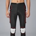Motorcycle Trousers with Knee and Thigh Protectors Tailbone Protector Padded Hips Elastic Waist Polyester Unisex Black with Red Trim 6