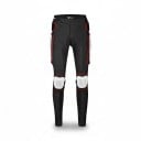 Motorcycle Trousers with Knee and Thigh Protectors Tailbone Protector Padded Hips Elastic Waist Polyester Unisex Black with Red Trim 12