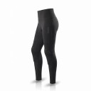 Motorcycle Trousers with Knee Protectors High Elastic Waist and Side Pocket Polyester and Spandex Black Protective Leggings Under Trousers 7