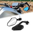 Motorcykel bakspejle 2 stk. 13,5 x 8,2 cm 360° drejelige sorte sportsspejle til Suzuki Yamaha Kawasaki Honda 2