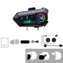 Motorcykelintercom Y10 med fast mikrofon Bluetooth 5.3 IPX6 uthållighet 72 timmars kommunikation 300 m för öppna och uppfällbara hjälmar 2