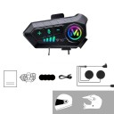 Motorcykelintercom Y10 med softmikrofon Bluetooth 5.3 IPX6 batterilevetid op til 72 timers kommunikation 300 m stemmestyringsforbindelse til 2 2