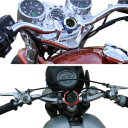 Motorcykelstyrsur 22-28mm IPX7 Vandtæt Aluminiumsur Lysende Urskive Nattesyn Holdbart Motorcykelur 2