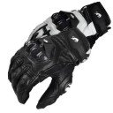 Motorhandschoenen Zwart Wit Echt Leer Race Road Team Heren Handschoenen Verstelbare Band Ademend Geperforeerd Gewatteerd 1