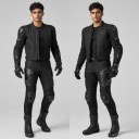 Motorkárske nohavice s chráničmi Pevné chrániče kolien a stehien Polstrovanie bokov Pružný pás Polyester Unisex Čierne Chráničové legíny 4