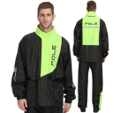 Motorrad-Regenjacke Herren Zweiteiler Set Jacke und Hose Schwarz mit Kapuze Schutz gegen Regen Motorradfahren 3