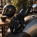 Motorrad-Rennhandschuhe mit langer Manschette und doppeltem Klettverschluss mit Touch-Fingern und Knöchelschutz für Motocross Unisex 3