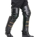 Motorrad warme Knieschützer Verstärkte Fütterung 2 cm PU-Leder mit Kunstwolle Winddicht Kälte- und Regenbeständig Schwarz 5