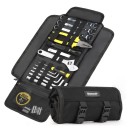 Motorrad-Werkzeugtasche, 50 x 20 cm, faltbare Satteltasche, Roll-Toolkit, tragbarer Werkzeug-Aufbewahrungskoffer, werkzeuglose Seitentasche 4