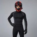 Motorradset T-Shirt und Hose mit Protektoren Rückenprotektor und 6 kleineren Protektoren Polyester und Spandex Protektorenunterwäsche 6