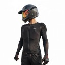Motorradshirt mit Protektoren Rückenprotektor und 6 kleineren Protektoren Langarm und Reißverschluss Polyester Unisex Schwarz Protektor-Shirt 5