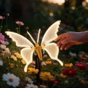 Motýli LED Fény 30 x 20 cm Dinamikus Mozgó Szárnyakkal Földbe Szúrható Állvánnyal Fém Csúccsal 12 V ABS Meleg Fehér Kültéri és Beltéri 1