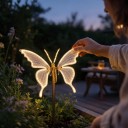 Motýlí LED Světlo 30 x 20 cm Dynamické S Pohyblivými Křídly Se Stojánkem Do Země Kovový Hrot 12 V ABS Teplé Bílé Venkovní i Vnitřní 6