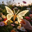 Motýlí LED Světlo 30 x 20 cm Statické Svítící Motýl Se Stojánkem Do Země Nepohyblivá Křídla 12 V ABS Teplé Bílé Do Záhonu i Truhlíku 1