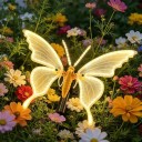 Motýlí LED Světlo 30 x 20 cm Statické Svítící Motýl Se Stojánkem Do Země Nepohyblivá Křídla 12 V ABS Teplé Bílé Do Záhonu i Truhlíku 5
