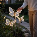 Motýli LED Világítás 40 x 25 cm Dinamikus Világító Lepke Mozgó Szárnyakkal Földbe Szúrható Állvánnyal 12 V ABS Meleg Fehér Kültéri és Belső 5