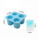 Moule à glaçons en silicone 10×5 cm 4 trous ronds Presse à glaçons créative pour whisky Bar à bière Ustensiles de cuisine Boules de glace rondes 8