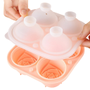 Moule à glaçons en silicone 13,5×7 cm Fleur rose 4 grilles Moule à gâteau à pâtisserie Biscuits Chocolat Décoration de Noël Ustensiles 5