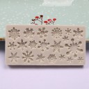 Moule à pâtisserie en silicone 3D avec des flocons de neige de différentes formes et tailles Motif hivernal et de Noël Dimensions du moule 11,6 x 5,8 1
