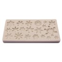 Moule à pâtisserie en silicone 3D avec des flocons de neige de différentes formes et tailles Motif hivernal et de Noël Dimensions du moule 11,6 x 5,8 3