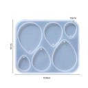 Moule en silicone 10,8 x 9,1 cm Pendentifs en forme de goutte Moule à résine avec trous pour anneaux Fabrication de bijoux boucles d'oreilles 2