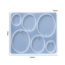 Moule en silicone 10,9 x 9,6 cm Pendentifs ovales Moule pour résine avec trous pour anneaux Fabrication de bijoux boucles d'oreilles et décorations 2