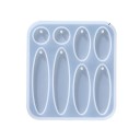 Moule en silicone 7 x 7,8 cm Cavités ovales pour le moulage de pendentifs Moule à résine avec trous pour anneau Fabrication de boucles d'oreilles 1
