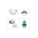 Moule en silicone grande boule de Noël avec motif strié et couvercle Moule à couler de la cire résine savon décorations 2
