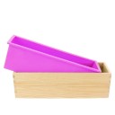 Moule en silicone pour la cuisson en forme de parallélépipède avec boîte en bois sans couvercle Pain Gâteau Sucré et salé Cuisson Moulages en cire Résine Antiadhésif 2