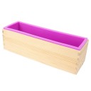 Moule en silicone pour la cuisson en forme de parallélépipède avec boîte en bois sans couvercle Pain Gâteau Sucré et salé Cuisson Moulages en cire Résine Antiadhésif 4