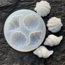 Moule en silicone rond Motifs marins sept formes de coquillages et d'étoiles de mer pour le moulage de résine, de savon, de plâtre, de cire 2