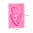 Moule en silicone rose pour résine 8,5 cm Femme avec enfant Moule pour fabrication de bijoux Décoration Pendentifs Création manuelle 3