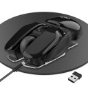 Mouse wireless ricaricabile per computer Design futuristico Batteria integrata da 500 mAh Risoluzione 1600 DPI Portata 10 m Ricevitore USB 2,4 5