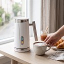 Mousseur à lait automatique DEVISIB 3 en 1 Contenant 300 ml Puissance 500 W Mousse chaude et froide Réchauffement du lait Bouilloire en acier 5