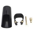 Mouthpiece 2.9 x 7.4 x 2.3 cm with hole + leather strap 7.5 x 7.9 x 1.9 cm Accessories for soprano saxophone Leather and plastic 2