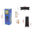 Mouthpiece 2.9 x 7.4 x 2.3 cm with hole + leather strap 7.5 x 7.9 x 1.9 cm Accessories for soprano saxophone Leather and plastic 3