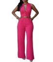 Mouwloze jumpsuit voor dames met riem 7