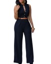 Mouwloze jumpsuit voor dames met riem 2