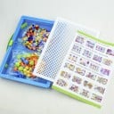 Mozaica cu ciupercuțe colorate pentru copii 296 bucăți Joc creativ din plastic ABS Tablă cu spațiu de depozitare și mânere 29 x 21 x 3,5 cm 3