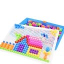 Mozaica cu ciupercuțe colorate pentru copii 296 bucăți Joc creativ din plastic ABS Tablă cu spațiu de depozitare și mânere 29 x 21 x 3,5 cm 4