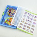 Mozaico com cogumelos coloridos para crianças 296 pcs Jogo criativo em plástico ABS Tabela com espaço de armazenamento e pega 29 x 21 x 3,5 cm 3