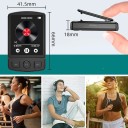 MP3-MP4-Player mit Clip, 64 GB, Hi-Fi, Bluetooth 5.0, Schwarz, Player mit Display, FM-Radio, E-Books, Aufnahme, Schrittzähler, 8 x 5,5 x 1,5 cm 2