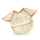 Μπροστινός Σακίδιος για Παιδιά 30 x 25 εκ. Κάτω τσέπη για υπολείμματα φαγητού Κίτρινα φεγγάρια και πεφταστέρια σε κρεμ φόντο Κίτρινο περίγραμμα 1