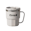 Mug en acier inoxydable à double paroi 400 ml avec couvercle et poignée pour boire des boissons chaudes et froides à la maison ou en déplacement 2
