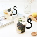 Mug en verre avec chat J1605 2