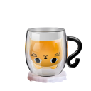 Mug en verre avec motif de chat 250–300 ml verre transparent avec anse 13 x 14 cm design mignon pour boire du café, du thé et des boissons 4