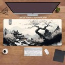 Muis- en Toetsenbordmat 500 x 1000 x 2 mm Met Japans Motief Sakura I Pagode Grote Bureau Mat Zwart-Wit Voor Computer En Laptop 4