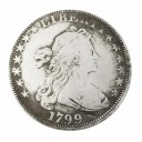 Muistolaatta 1799 hopeadollari historiallinen aihe USA keräilyreplika kolikoista numismaattisiin kokoelmiin 1