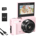 Multifunctional Camera 64 MP 4K 4096 × 2160 18× Zoom Flip Screen 180° Webcam with WiFi Vlog Set with 32GB SD Card 9